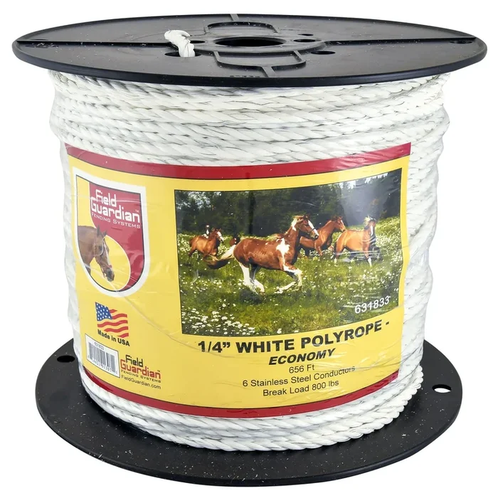 1/4″ White Poly Rope, 656′