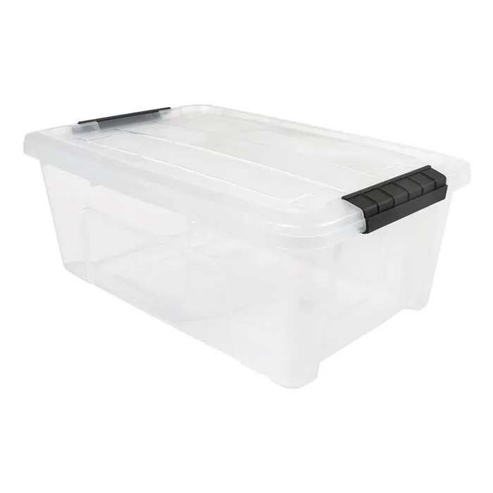 13.5 Qt (3.3 Gal) Clear Stackable Storage Containers with Latching Lids – 6 pack
