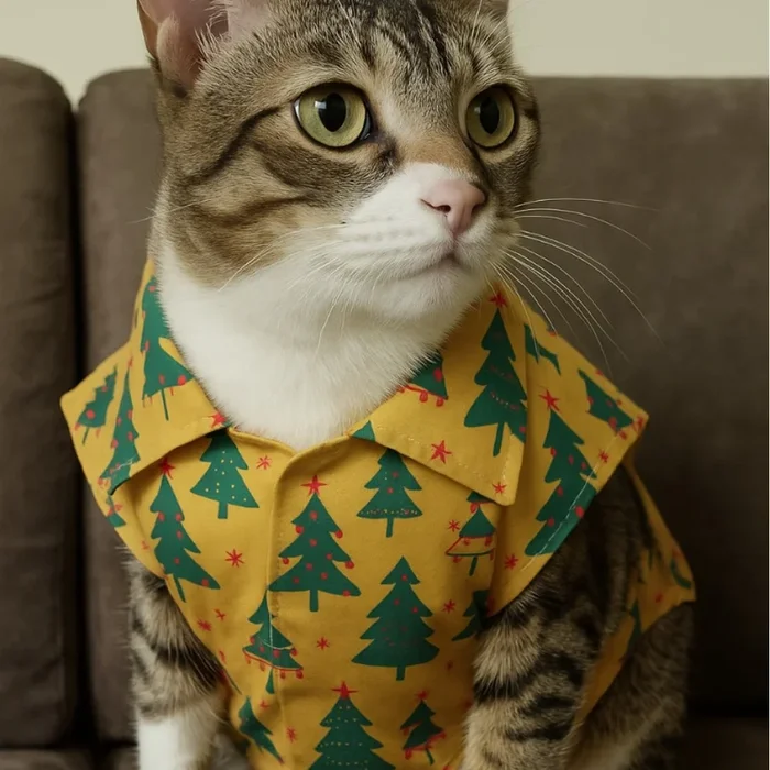 15 Furries Tree-Mendous Joy Shirts for Cats (Mustard)