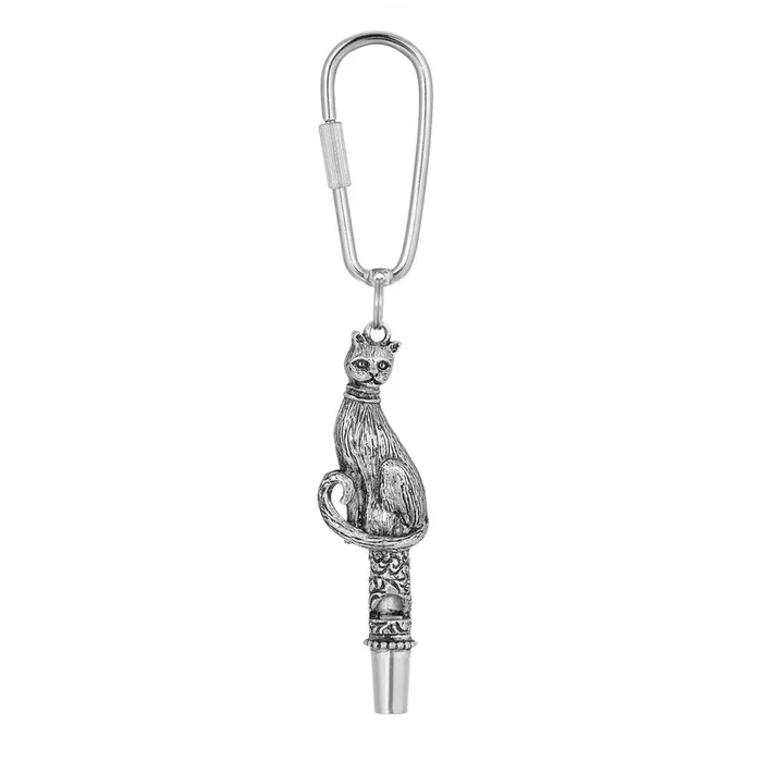 1928 Jewelry® Pewter Cat Whistle Key Fob