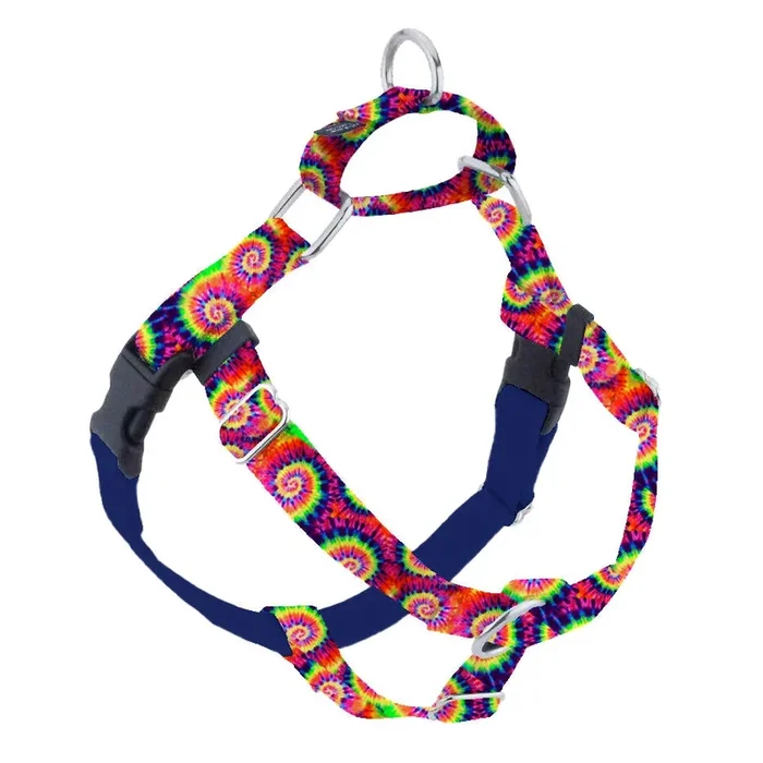 2 Hounds Design Freedom No-Pull Dog Harness – Large 1″ x 28-32″ – Classic Tie-Dye