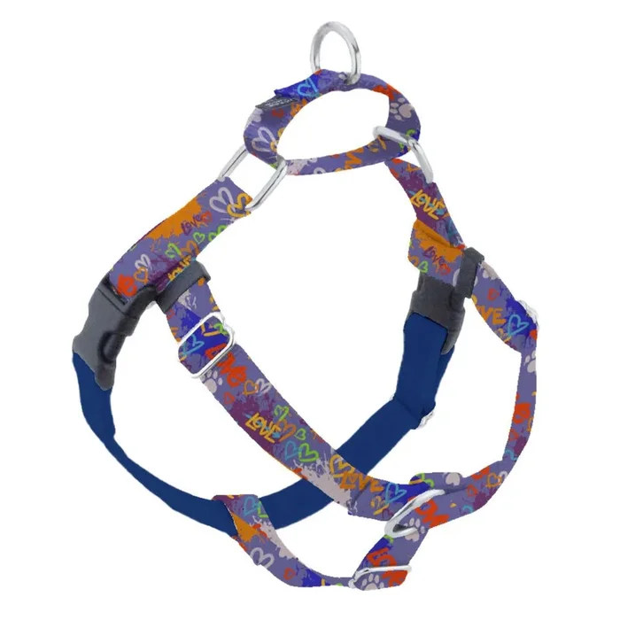 2 Hounds Design Freedom No-Pull Dog Harness – Small 5/8″ 20-24″ – Graffiti Blue