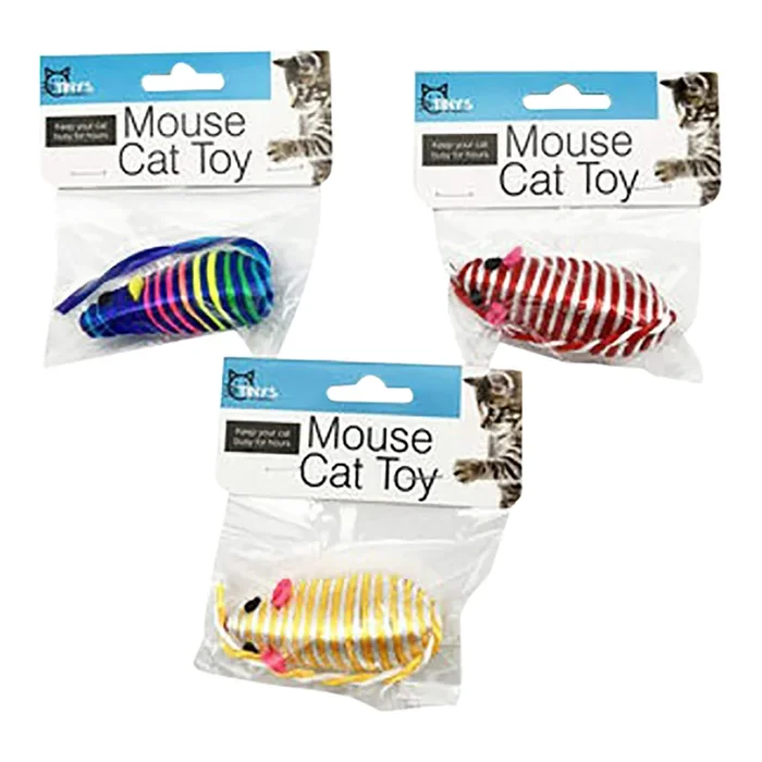 3″ Striped Mice Cat Toys, 3 pk