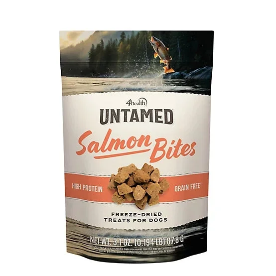 4health Untamed Salmon Bites High-Protein Freeze-Dried Dog Treats, 3.1 oz.
