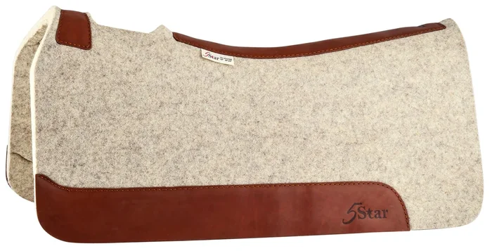 5 Star Saddle Pad 100% Compressed Wool, Natural