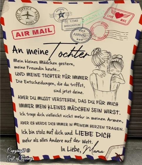 ‘An meine tochter’ decke Postkarte