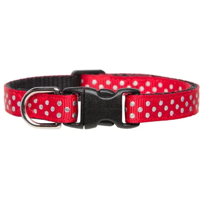 “The Future is Bright- Holiday Red” Cat Collar 7 – 10″