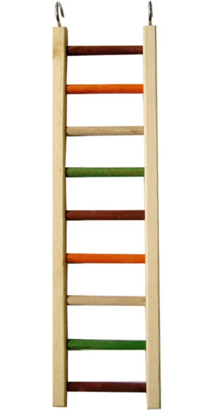 A & E Happy Beaks Medium Hanging Wood Ladder Bird Cage Accessory
