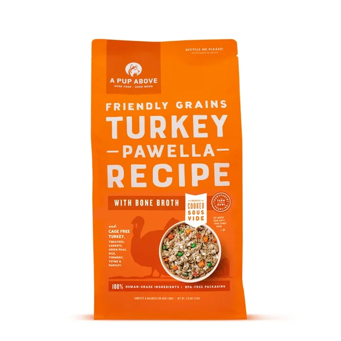 A Pup Above Gently Cooked Pawella Turkey