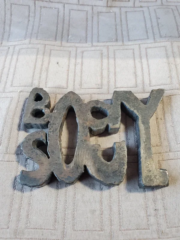 (A) Rustic Metal “Body/Soul” Sign