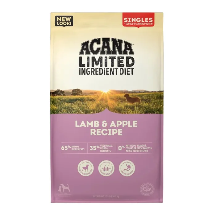 Acana LID Singles Dry Dog Food – Lamb & Apple – 25lb Bag