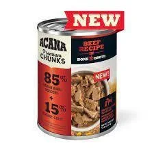 Acana Premium Chunks Beef Recipe in Bone Broth Dog Food 12.8oz