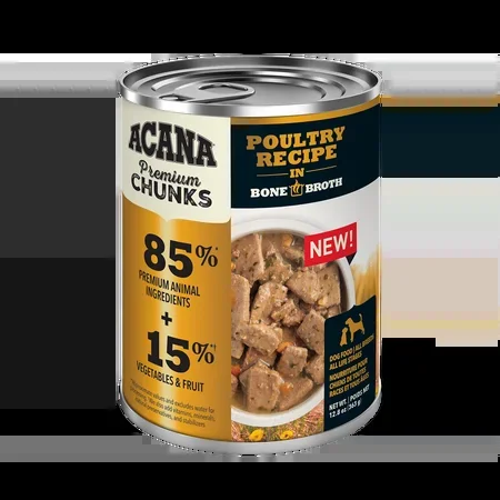 ACANA Premium Chunks Poultry Recipe in Bone Broth Wet Dog Food