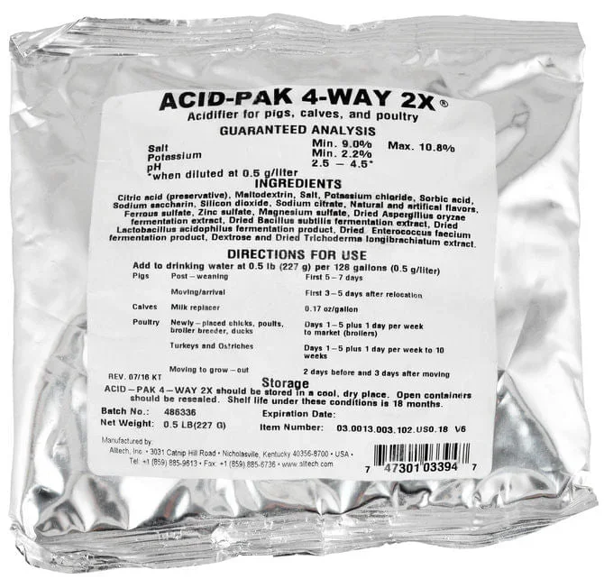Acid-Pak 4-Way 2X Acidifier for Pigs, Calves, & Poultry