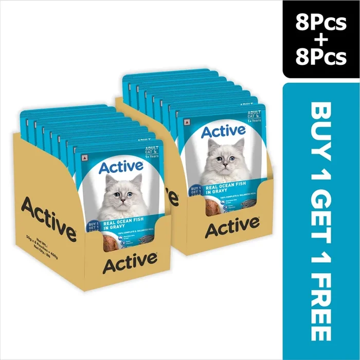 Active Ocean Fish in Gravy Adult Cat Wet Food