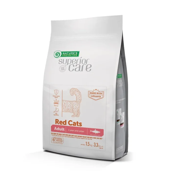 Adult Brown & Red Cats Dry Food with Herring – For All Breeds