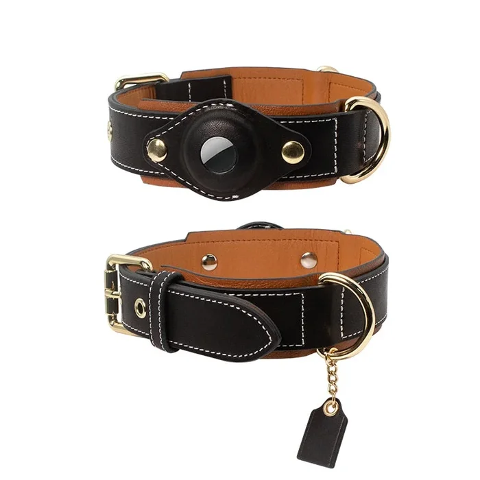 AirTag Leather Collar – Style H
