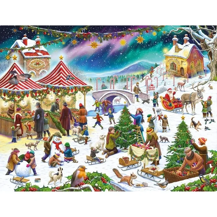 All Jigsaw Puzzles – Christmas Village Fair by Rudolf Farkas 1000 Piece Jigsaw Puzzle