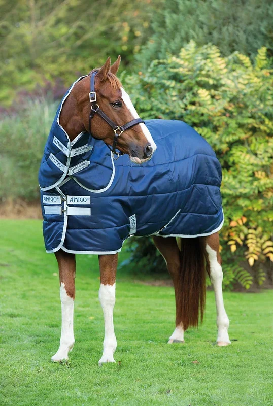 Amigo Insulator Plus 210D, 200g Medium Weight Horse Blanket with Detachable Hood – Thermobonded Insulated Stable Blanket