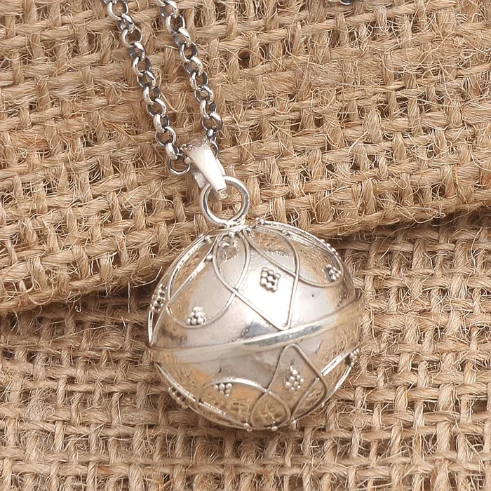Angel Call Balinese Sterling Silver Harmony Ball Necklace 20 Inch Chain