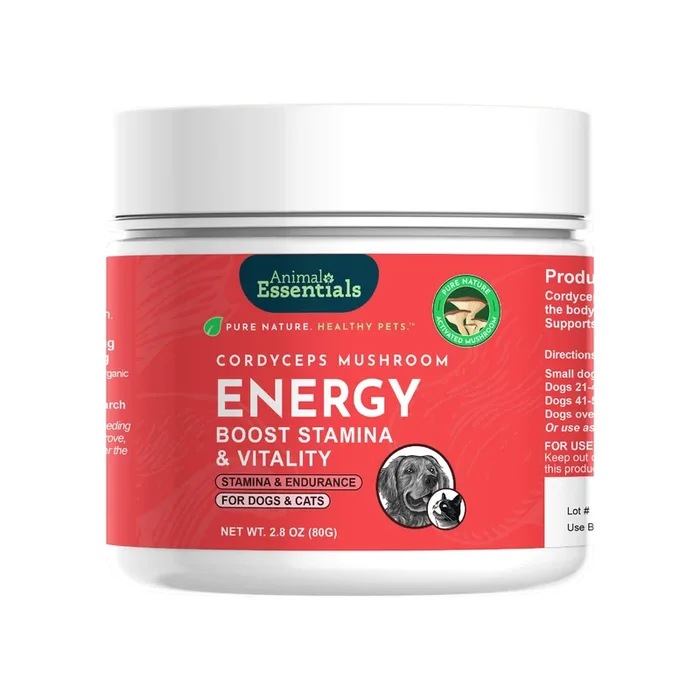 Animal Essentials ENERGY Cordyceps Mushroom Powder for Dogs & Cats