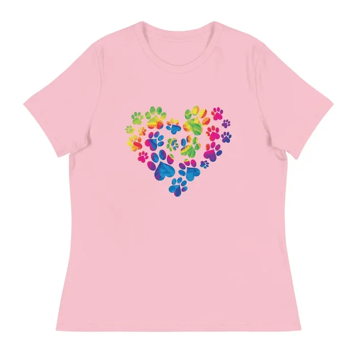 Anniversary Paw Print Love Women’s Relaxed T-Shirt