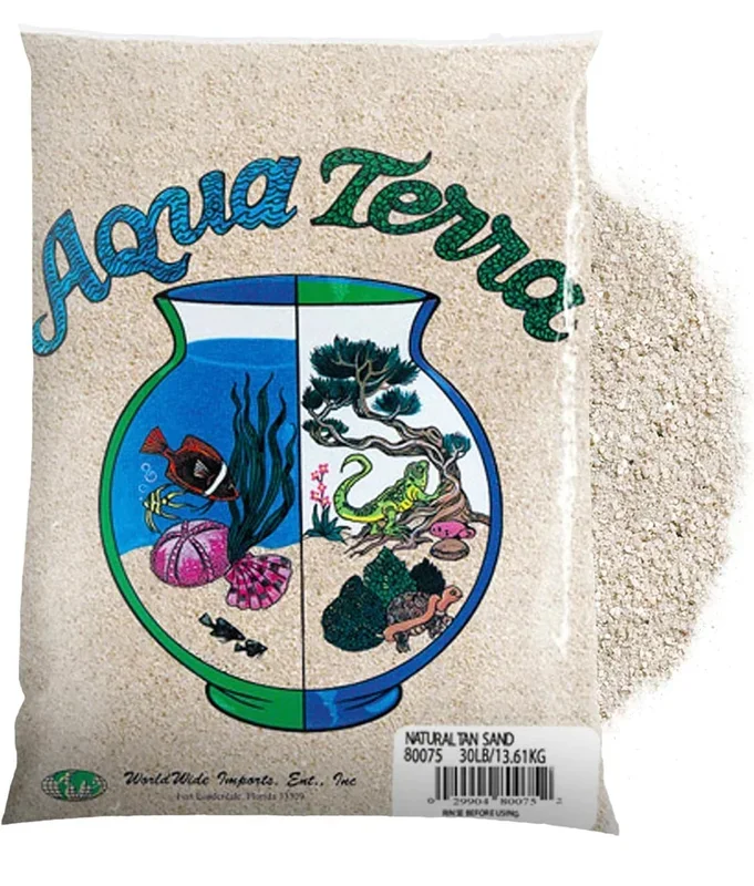 Aqua Terra Aquarium Natural Tan Sand, 5 lbs – Optimal pH Balance, Enhanced Water Clarity, Natural Aesthetic Appeal, Easy Maintenance, Eco-Friendly Health