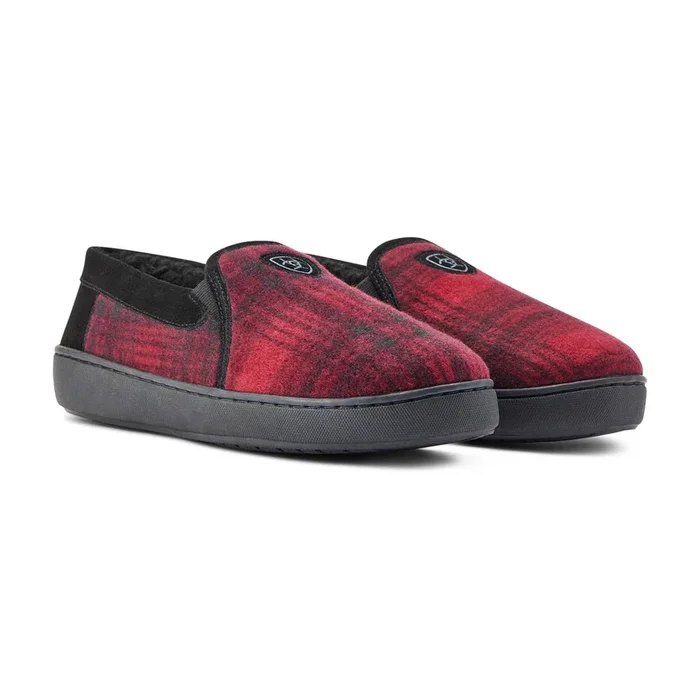 Ariat Men’s Lincoln Slipper in Collectible Tin, Red Plaid