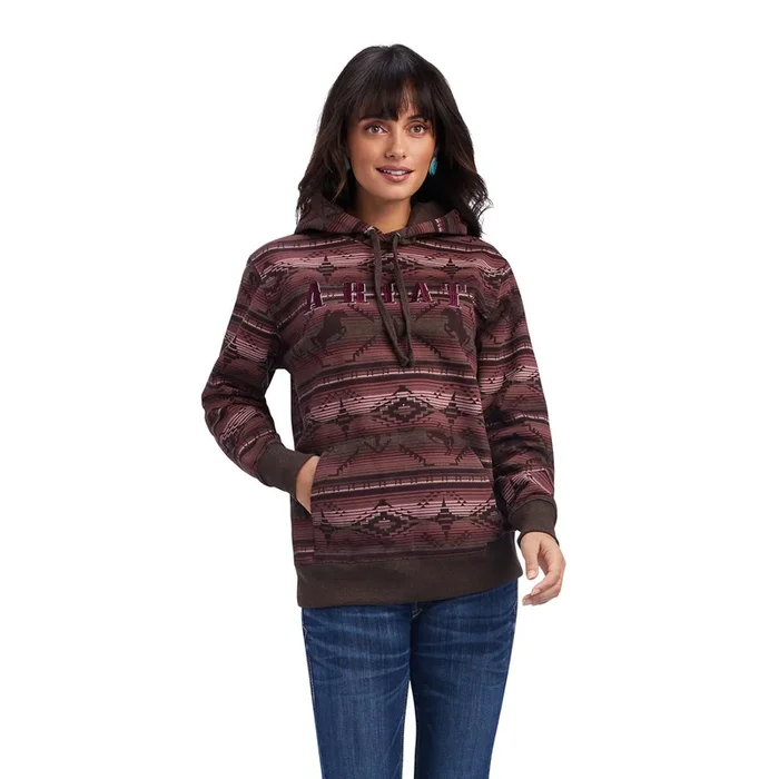 Ariat Women’s R.E.A.L. Old West Serape Sweatshirt Hoodie, Mulberry