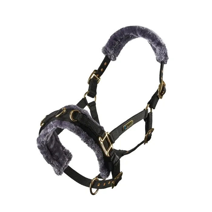 Arma Fleece Lined Lunge Cavesson – Adjustable Nylon Training Cavesson for Horses