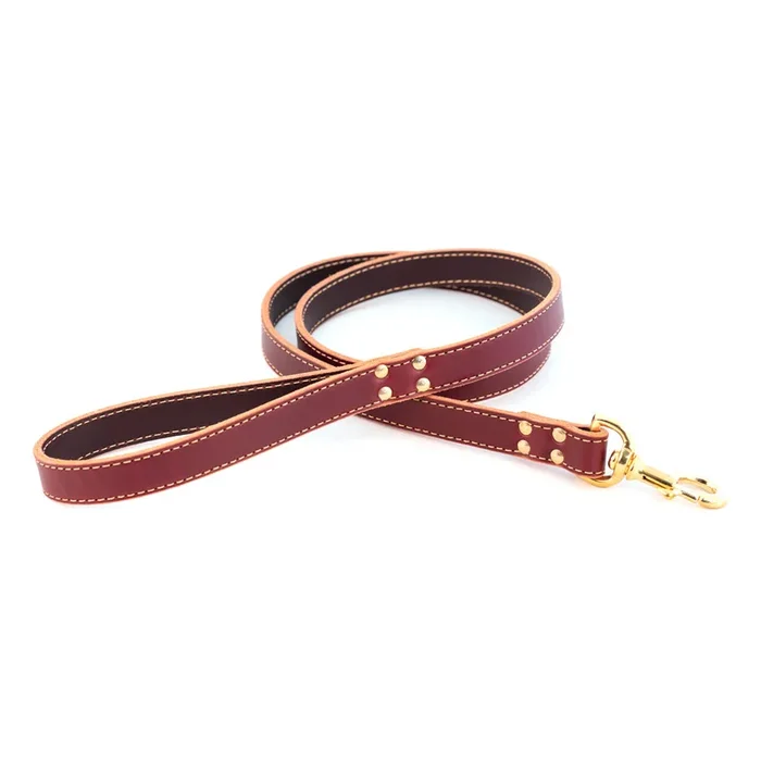 Auburn Leathercrafters Leash Burgundy