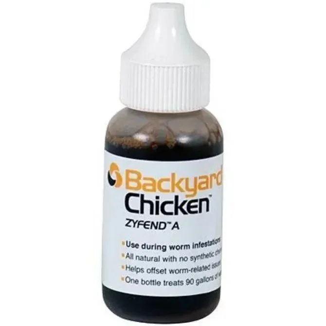 Backyard Chicke Zyfend A Chicken Dewormer Poultry Remedy 30 mL Treats 90Gal