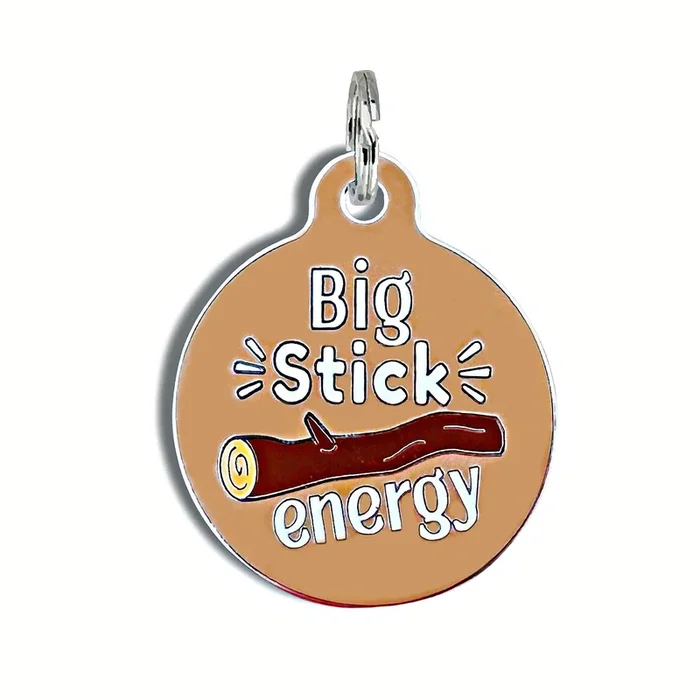 Bad Tags – Adventure Dog ID Tag Personalize – Big Sticker Energy – Large / Engraved QR Code