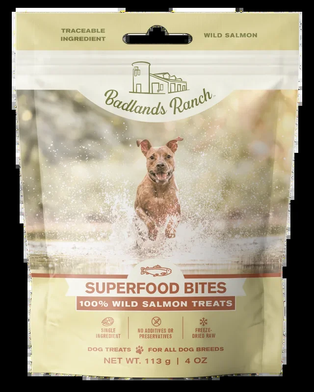 Badlands Ranch Superfood Bites 100% Wild Salmon Treats 4oz