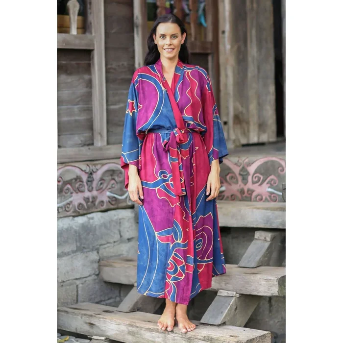 Balinese Bird Women’s Batik Long Robe