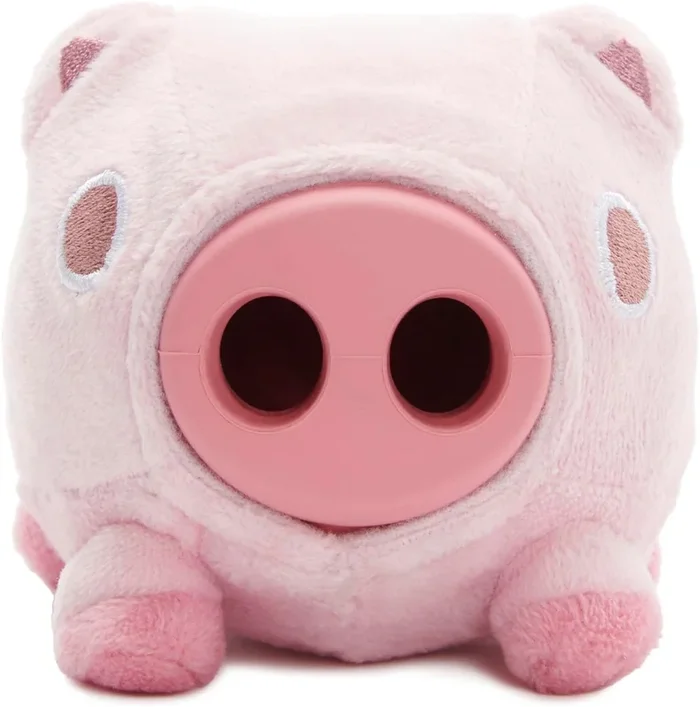 BARK Hambone 2-in-1 Plush Exterior with Hard Core Tough Treat Dispensing Dog Chew Toy, Pink