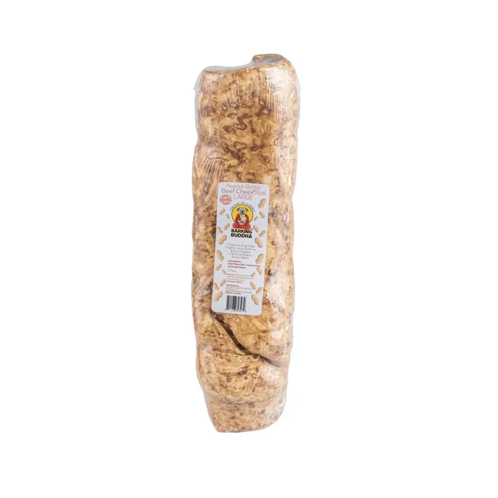 BARKING BUDDHA Beef Cheek Rolls Peanut Butter Large
