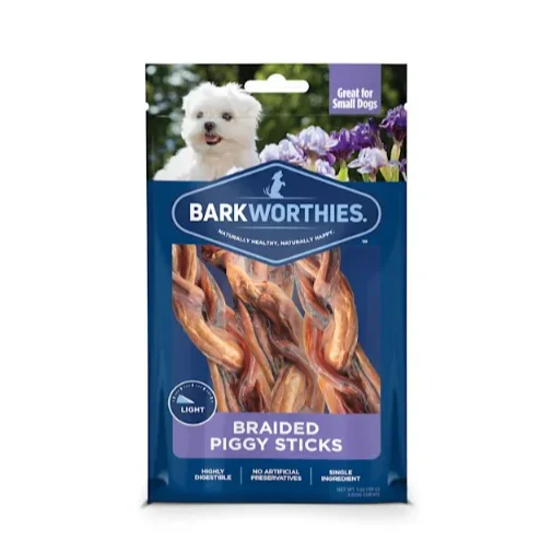 Barkworthies – Braided Pork Pizzle 3pk