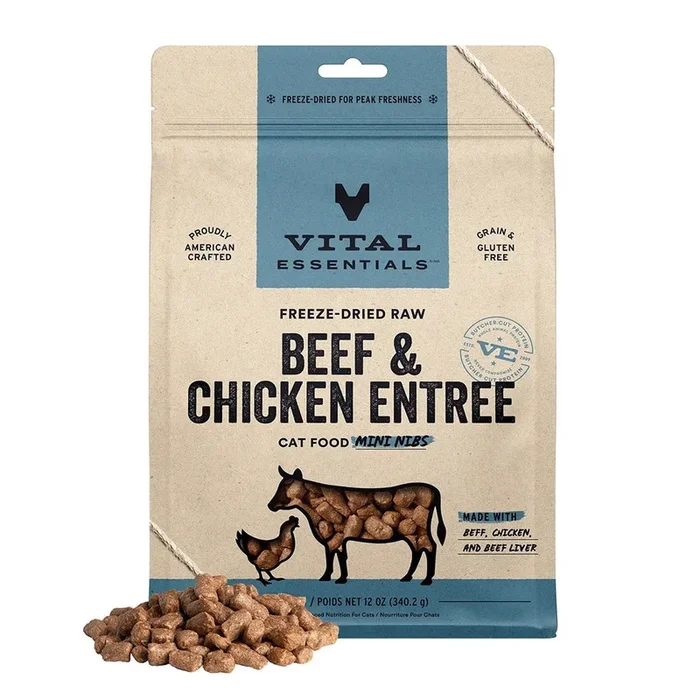 Beef & Chicken Mini Nibs Freeze-Dried for Cats 12oz