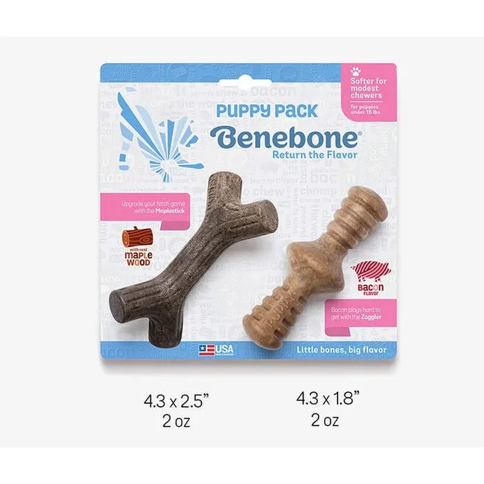 Benebone Puppy 2-Pack – Zaggler and Maplestick