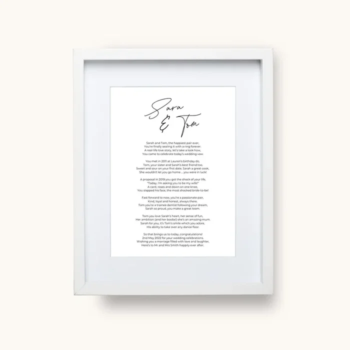 Bespoke Wedding Poem £57.50