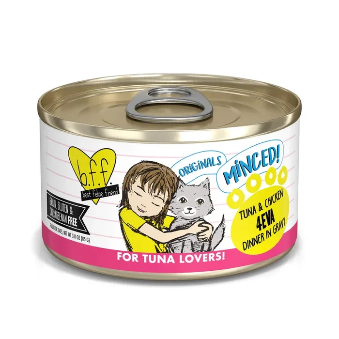 BFF Originals Minced Wet Cat Food – Tuna & Chicken 4Eva – 3oz Can