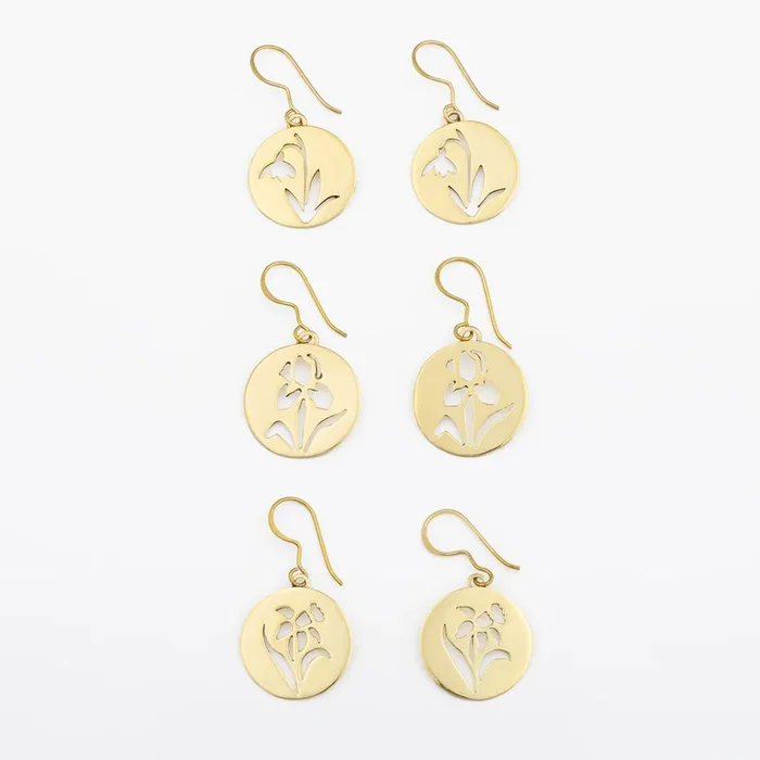 Birth Month Flower Earrings