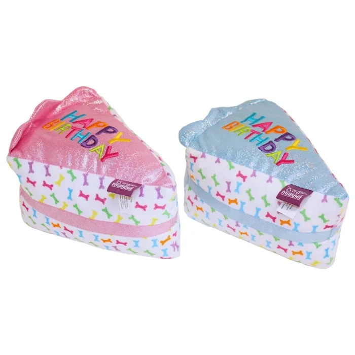 Birthday Cake Slice Dog Toy, 6″, Assorted