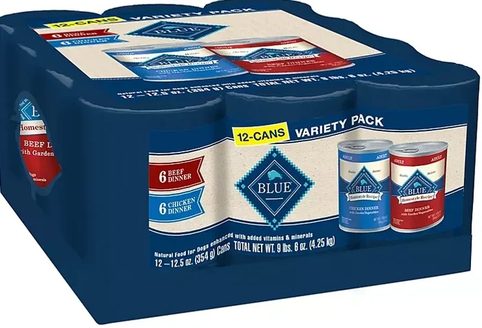 Blue Buffalo Homestyle Recipes Wet Dog Food for Adult Dogs, Variety Pack (12.5 oz., 12 ct.)