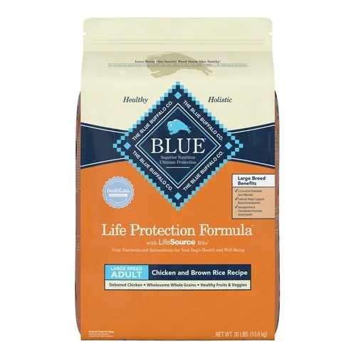 Blue Buffalo Life Protection Formula Natural Adult Large Breed Dry Dog Food, Chicken and Brown Rice, 30-lb Bag