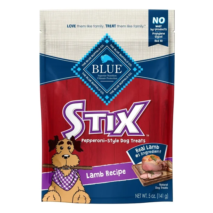 Blue Buffalo Stix Natural Soft-Moist Dog Treats, Lamb Recipe, 5oz Bag