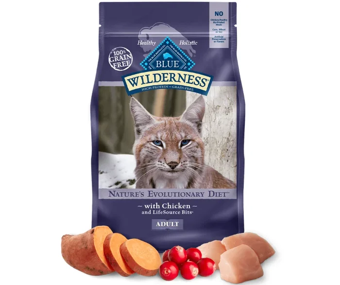 Blue Buffalo Wilderness – All Breeds, Adult Cat Chicken Recipe Dry Cat Food