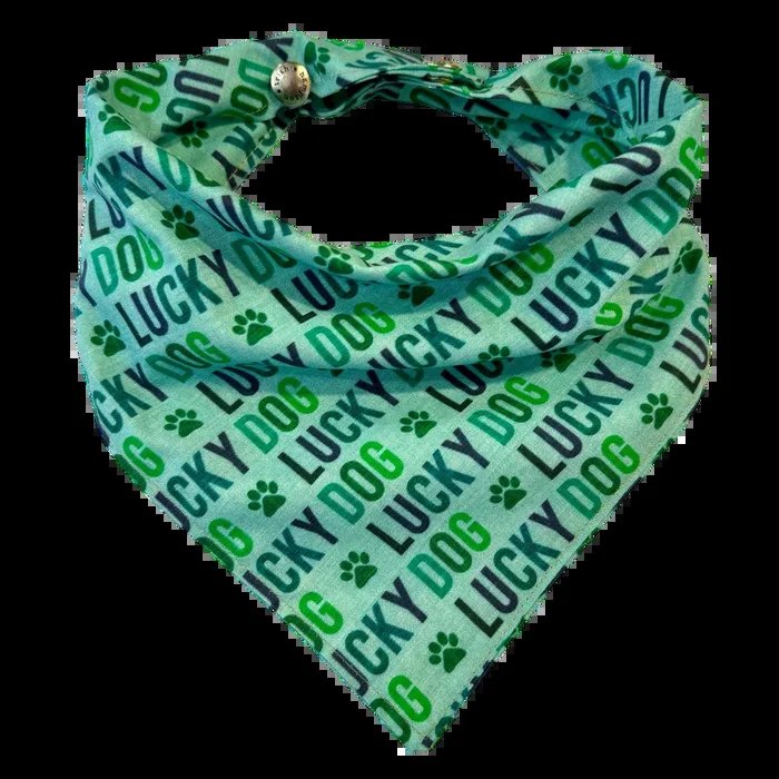 Blue/Green Lucky Dog Dog Bandana – 1026