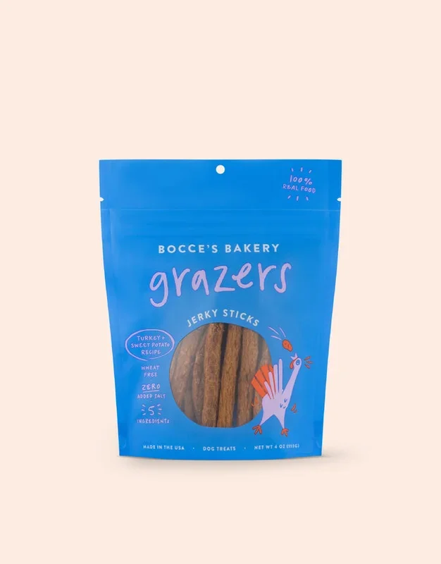 Bocce’s Bakery Grazers Turkey & Sweet Potato Jerky Sticks